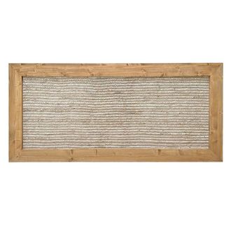 NATYAL Cabecero de yute natural y madera maciza en tono roble 100x74cm