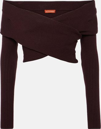 Altuzarra Virginie cropped off-shoulder sweater