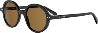 Celine Celine - Cirkelvormige Zonnebril - Dames - Accessoires - Zwart - Maat: 48 MM
