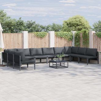 Berkfield Home Garden Sofa Set 11 pcs Anthracite Steel