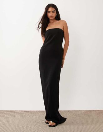 Ralph Lauren Vestito lungo nero senza spalline