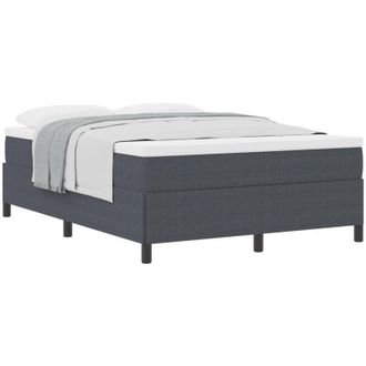 vidaXL Vidaxl - Estructura De Cama Gris Oscuro 140 X 190 Cm Telas De Pana