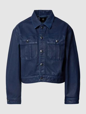 G-Star Cropped Jeansjacke mit aufgesetzten Brusttaschen in Jeansblau, Gr&ouml;&szlig;e XL