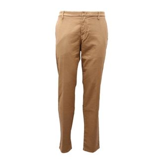 Dondup Chinos, male, Brown, W38, Textured Cotton Blend Trousers