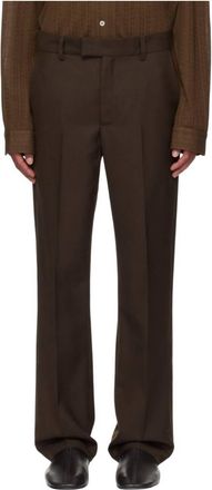 S&eacute;fr Mike Suit Trouser Pants In Sludge Brown Wool