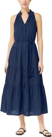 Change of Scenery Tracy Cotton Tiered Midi Shirtdress in Navy at Nordstrom, Size X-Small