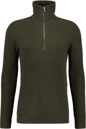 Profuomo Heavy Wool Half-Zip - Heren - Truien - Groen - Maat: S Wol