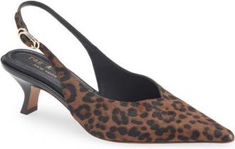 Rag & Bone Madison Slingback Pointed Toe Kitten Heel Pump in Leopard at Nordstrom, Size 10.5Us