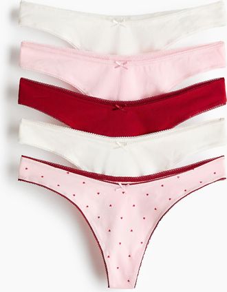 H&M 5er-Pack Baumwolltangas - Pink