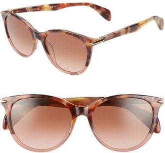 Rag & Bone 54mm Round Cat Eye Sunglasses in Pink Havana at Nordstrom Rack