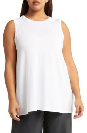 Eileen Fisher Jersey Long Shell in White at Nordstrom, Size 1X