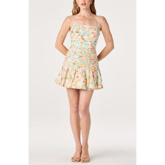 ASTR the Label Amelia Floral Minidress in White Multi Floral at Nordstrom, Size X-Large