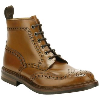 Loake Bedale Leather Mens Lace Up Boots - Tan - Size:UK 10.5
