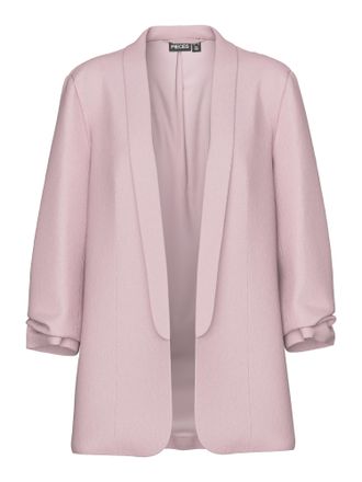 Pieces Longblazer PIECES PCPIA BOSELLA BLAZER WVN NOOS, Damen, Gr. XS, pink (dawn pink), Web, Obermaterial: 70% Viskose, 30% Leinen, unifarben, regular fit, 