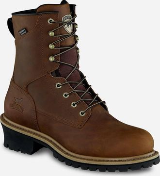 Red Wing Shoes Mens 8-Inch Waterproof Leather Safety Toe Logger Boot In Brown