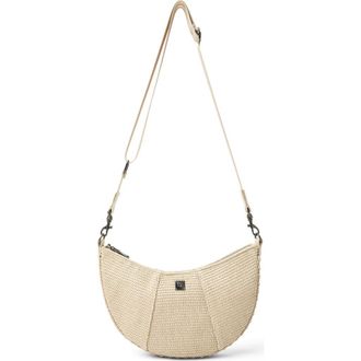 Think Royln Flirt Raffia Shoulder Bag in Cream Raffia & Cream Luxe at Nordstrom