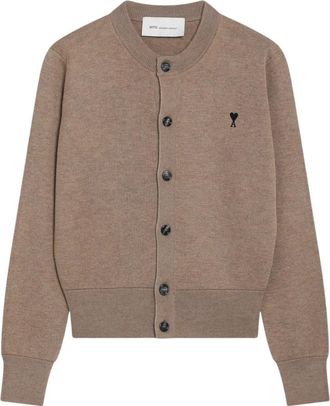 Ami De Coeur Ronde Hals Trui - Dames - Vesten - Beige - M - Wol - Truien & Vesten