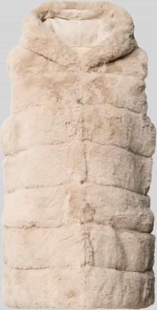 Apricot Weste aus Kunstfell mit Steppnähten in Offwhite, Größe XL