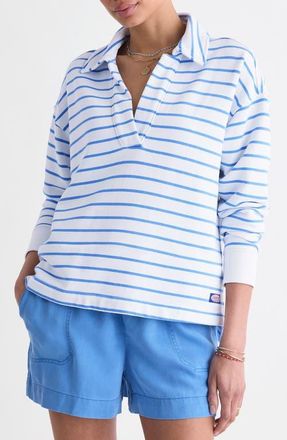 Vineyard Vines Cam Polo Sweatshirt in Breaker Blue Stripe at Nordstrom, Size X-Large