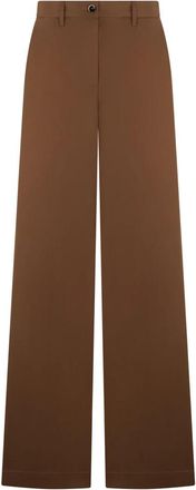 Nine In The Morning Wijde Broek met Hoge Taille - Dames - Wijde Broeken - Bruin - W29 - Broeken