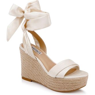Badgley Mischka Ximora Platform Wedge Espadrille in Cream at Nordstrom, Size 7.5