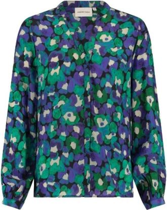 Fab By Fabienne Chapot Bloemen Gigot Mouw Blouse - Dames - Blouses - Groen - XS - Satijn - Overhemden