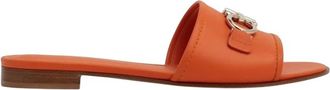 Ferragamo Womens Rhodes Slide Sandals In Orange