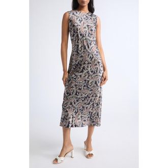 Veronica Beard Gemma Silk Blend Midi Dress in Navy Multi at Nordstrom, Size 16