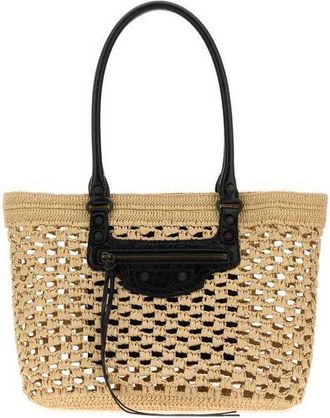 Balenciaga Raffia Medium Le City Bucket Bag Naturalblack Borse A Secchiello