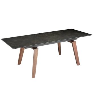 Angel Cerd&aacute; Rectangular Extendable Dining Table Porcelain Marble in Brown