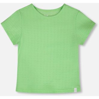 Deux par Deux Relaxed Straight Fit Crinkle Jersey Short Sleeve T-Shirt in Mint Green at Nordstrom, Size 12M