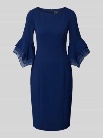 Adrianna Papell Knielanges Cocktailkleid mit Rundhalsausschnitt in Marine, Größe 34