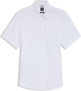 BOSS Slim-fit shirt in stretch linen