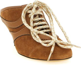 Dries Van Noten Womens Brown Calfskin Platform Sneakers