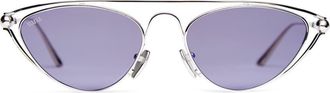 Vada Jewelry Julia Sunglasses in Silver Titanium at Nordstrom