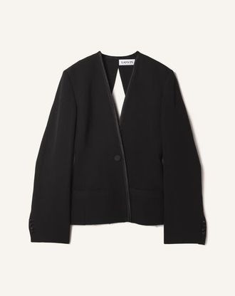 Lanvin Silk And Viscose Open-Back Jacket in Black at Nordstrom, Size 38 Eu