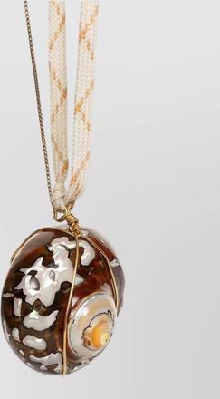 Dries Van Noten long cord shell pendant charm necklace