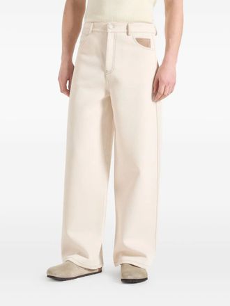Mani&egrave;re De Voir Lazare wide-leg twill jeans - Neutrals