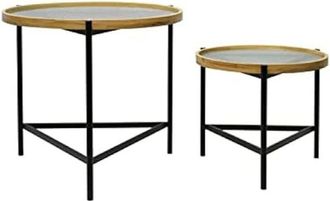 DKD Home Decor Tables - DKD HOME DECOR - Set of 2 - Black Metal - 64x64x55 cm - Self-assembly