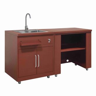 Oviala Cocina exterior de 2 piezas con fregadero de ladrillo