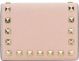 Valentino Garavani Tarjetero de piel granulada Rockstud con cremallera - Accessories - Mujer - Rosa - ONE SIZE