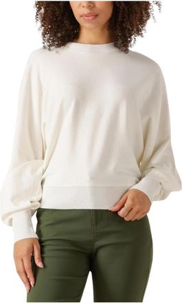 Minus Vleermuismouw Gebreide Trui - Dames - Sweatshirts - Wit - XL - Leer - Hoodies & sweatvesten