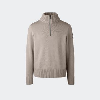 Canada Goose Rosseau Quarter Zip Sweater (Men, Limestone, XXL)