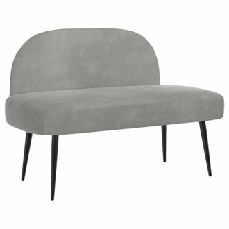 vidaXL Banco Tapizado Con Respaldo Gris Claro 110 X 60 X 76 Cm Vidaxl