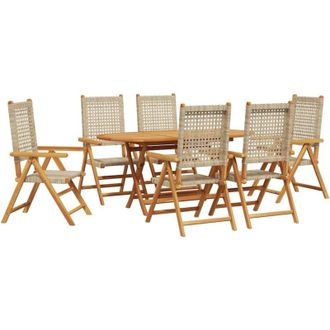 vidaXL Conjunto De Comedor De Jard&iacute;n 7 Pcs Beige Vidaxl