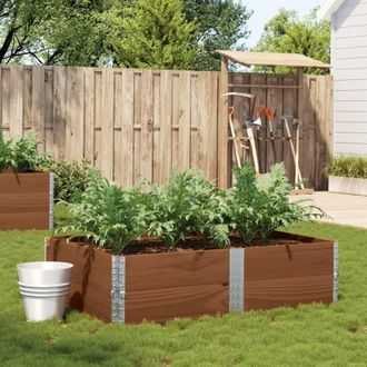 Berkfield Home Garden Planter Brown 150x100 cm Solid Wood Pine