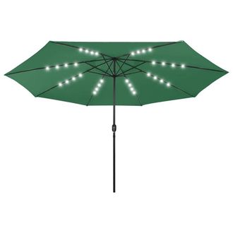 Berkfield Home Garden Parasol with LED Lights 400 cm Green