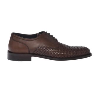 Baldinini Gevlochten Leren Veterschoenen - Heren - Nette schoenen - Bruin - 45 EU - Leer - Schoenen
