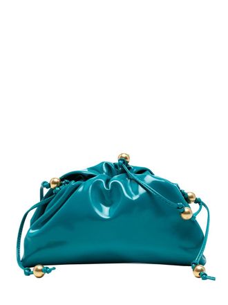 Bottega Veneta Borsa a tracolla The Mini Pouch in pelle verniciata con perline 2012-2025 - Blu