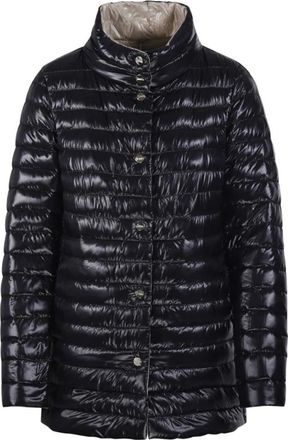 Herno Winter Jackets, female, Black, Size: L Reversible A-Shape Jacket in Nylon Ultralight